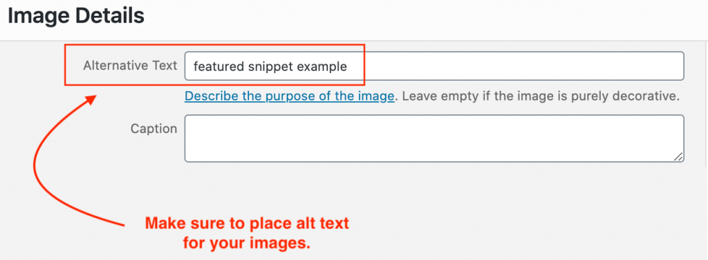 wordpress alt text example