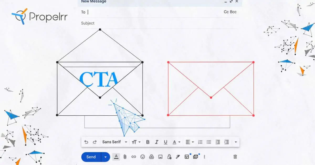 Two emails and a mouse pointer pointing to the email with a CTA